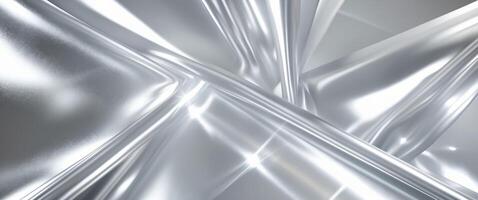 Silver metallic gradient background with shimmering light reflections. photo