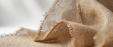 Intricate burlap weave texture for versatile rustic design applications. photo