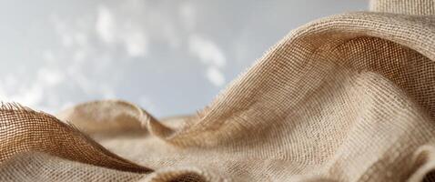 Intricate burlap weave texture for versatile rustic design applications photo