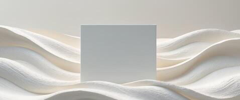 Blank Canvas on Textured White Waves for Creative Projects photo