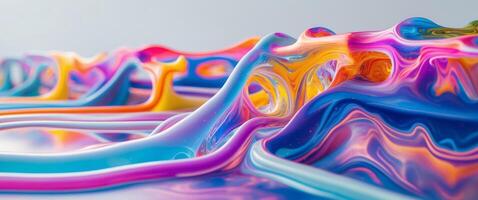 Intricate channels showcase mesmerizing displays of color and texture as abstract liquid plasma flows through. photo
