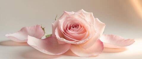 Soft Rose Petals Overlapping on a Gentle Background. photo