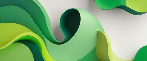 Abstract background design with green wavy shapes photo