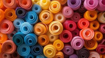 A large pile of colorful plastic tubes photo