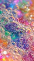 Soap bubbles in a colorful background photo