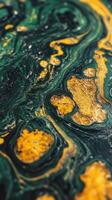 A close up of a green and yellow marble surface photo
