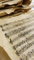 A sheet of music notes on top of a piece of paper photo