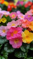 A bunch of flowers with water drops on them photo