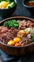 A bowl of food photo