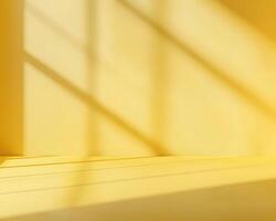 Yellow Wall and Floor with Window Shadow Projections photo