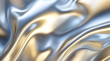 Draped Metallic Fabric Silver and Gold Gradient photo