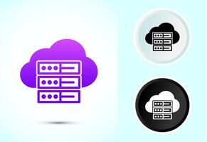 Data center icon design. Computer server icon vector