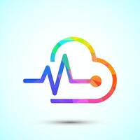 Heartbeat pulse icon illustration, Medical heart sign for web and mobile application, low poly style vector