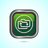 Data exchange icon design illustration, Data transfer sign for apps and websites, Green color square button design vector