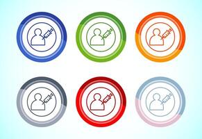 Vaccination, Vaccine icon design. Medical and healthcare Icon. 6 color button design set vector