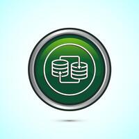 Data exchange icon design illustration, Data transfer sign for apps and websites, Green color round button design vector
