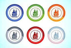 Vaccination, Vaccine icon. Medical and healthcare Icon. 6 color button vector