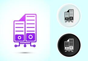 Data center icon illustration. Computer server icon vector
