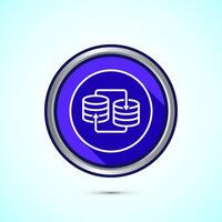 Data exchange icon design illustration, Data transfer sign for apps and websites, Blue shadow button design vector