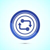 Data exchange icon design illustration, Data transfer sign for apps and websites, Blue color button design vector