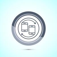Data exchange icon design illustration, Data transfer sign for apps and websites, Gray color button design vector