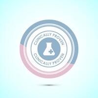 Clinically proven icon design illustration, Clinically tested label badge, Pastel color button design vector
