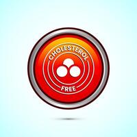 Cholesterol free icon, Cholesterol free logo badge, Suitable for product label, Orange color round button design vector