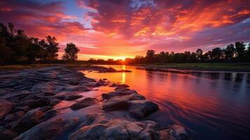 sunreflection clean river water photo