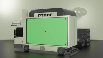3d truck animation with empty green screen space at the back for product promotion and package delivery video