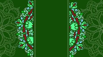 3d ramadan kareem concept with hanging lanterns decoration on green background banner template design with green vertical ribbon blank space video