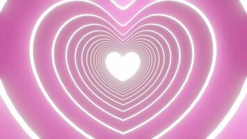 3d animation flying through the futuristic pink neon chromatic love tunnel Seamlessly Loopable Abstract 4k video