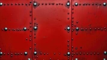 red riveted metal background photo