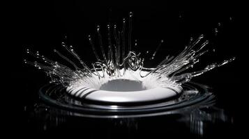 droplet water splash on black background photo