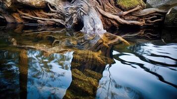 water tree trunk photo