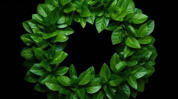 lush leaf circle border photo