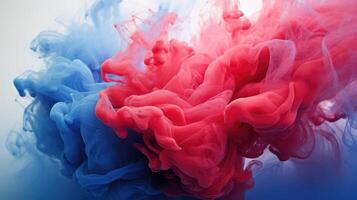 mesmerizing red and blue smoke photo