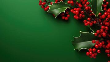 berries red and green background photo