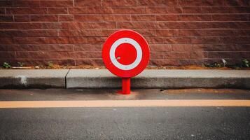 restriction red circle with line through it photo