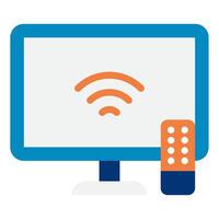Smart TV with Remote and Wi Fi Connectivity vector