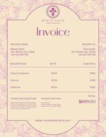 beauty service invoice template design ideas