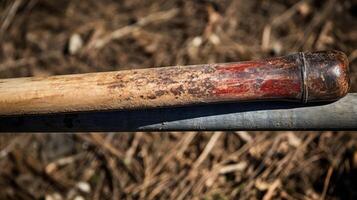 closeup wooden baseball bat photo