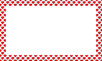 Heart shaped pixel art seamless patterns border frame. Valentines frame png