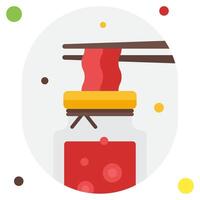 Stylish Sauce Jar with Chopsticks for Cooking vector
