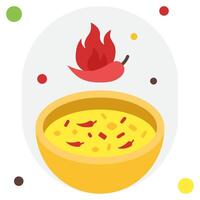 Vibrant Spicy Soup with Chili Garnish vector