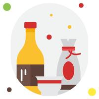 Colorful Bottles of Condiments for Culinary Use vector