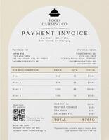 Minimalist Food Catering Payment Invoice template