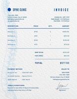 Chiropractor Clinic Invoice template