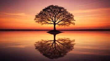 sunlake simple tree silhouette photo