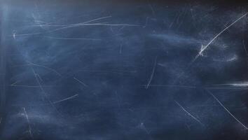 A copy space image of a dark blue chalkboard with traces of erasing creating a textured background photo