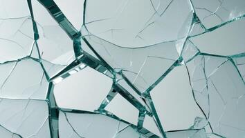Clear checkered background visible through high resolution image of cracked glass photo